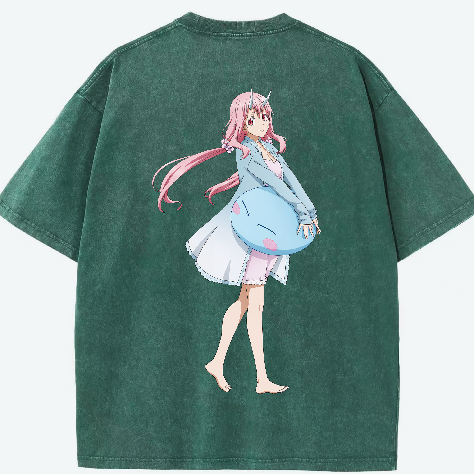 （画像用） 転スラ Regarding Reincarnated to Slime 綿100% ヴィンテージ風 半袖Tシャツ（背面プリント）